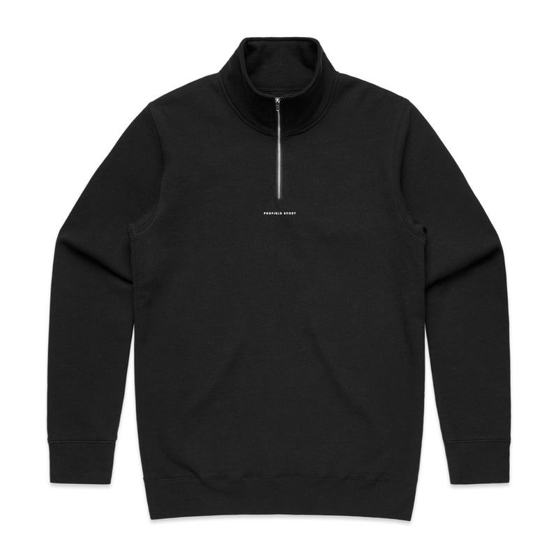 Wordmark Half Zip Crewneck - Black