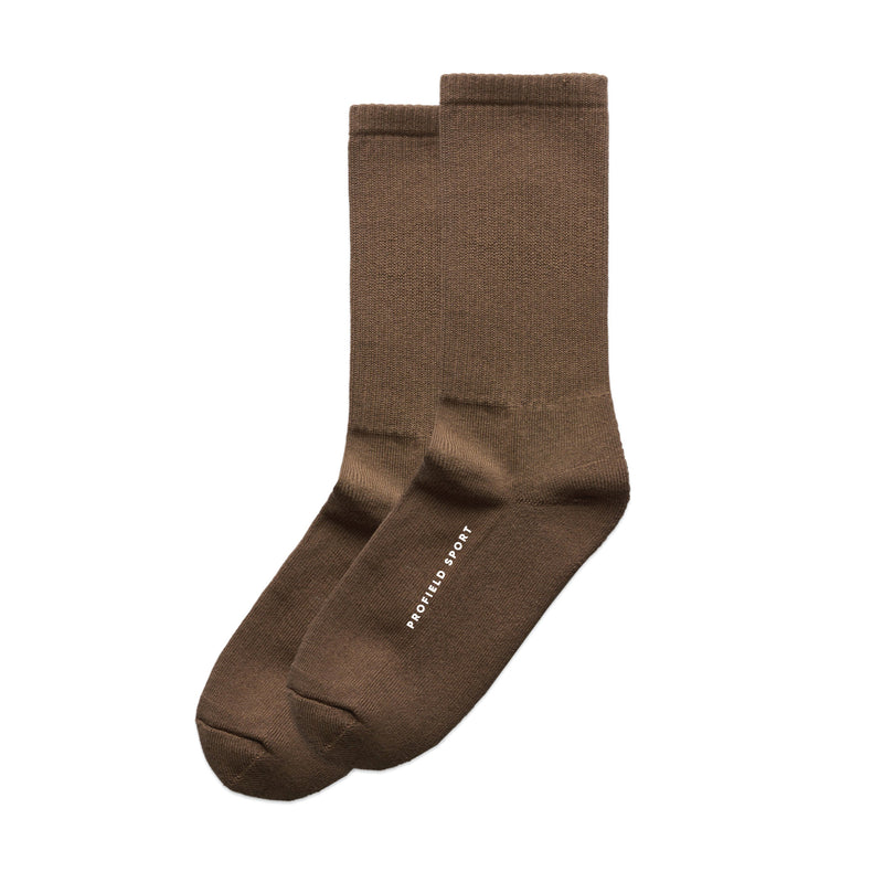 Wordmark Crew Sock - Brown (2Pack)