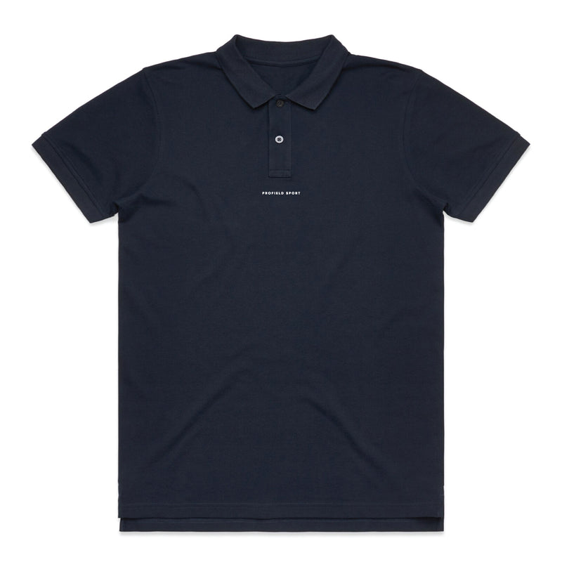 Wordmark Pique Polo - Navy