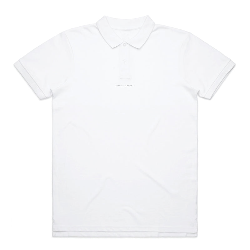 Wordmark Pique Polo - White