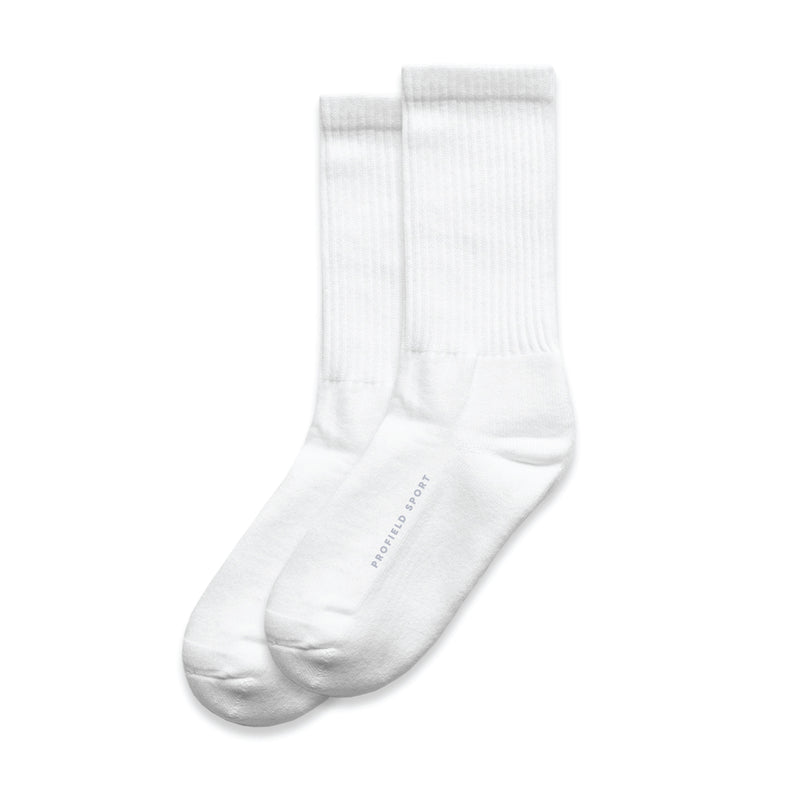 Wordmark Crew Sock - White (2 Pack)